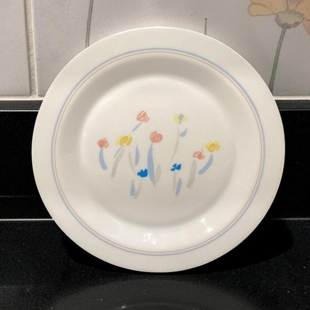 Arcopal France Pastoral Dinner Plate, Vintage Floral Dinnerware, White Tableware
